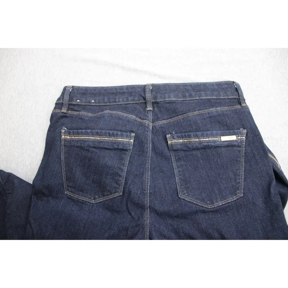 White House Black Market Jeans Womens 6 Blue Skinny Ankle Stretch Buckle Zip Hem
